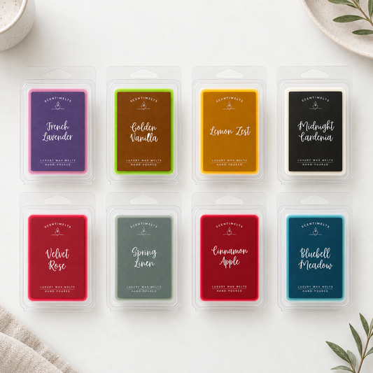 All eight Scentimelts wax melt scents to choose any five from